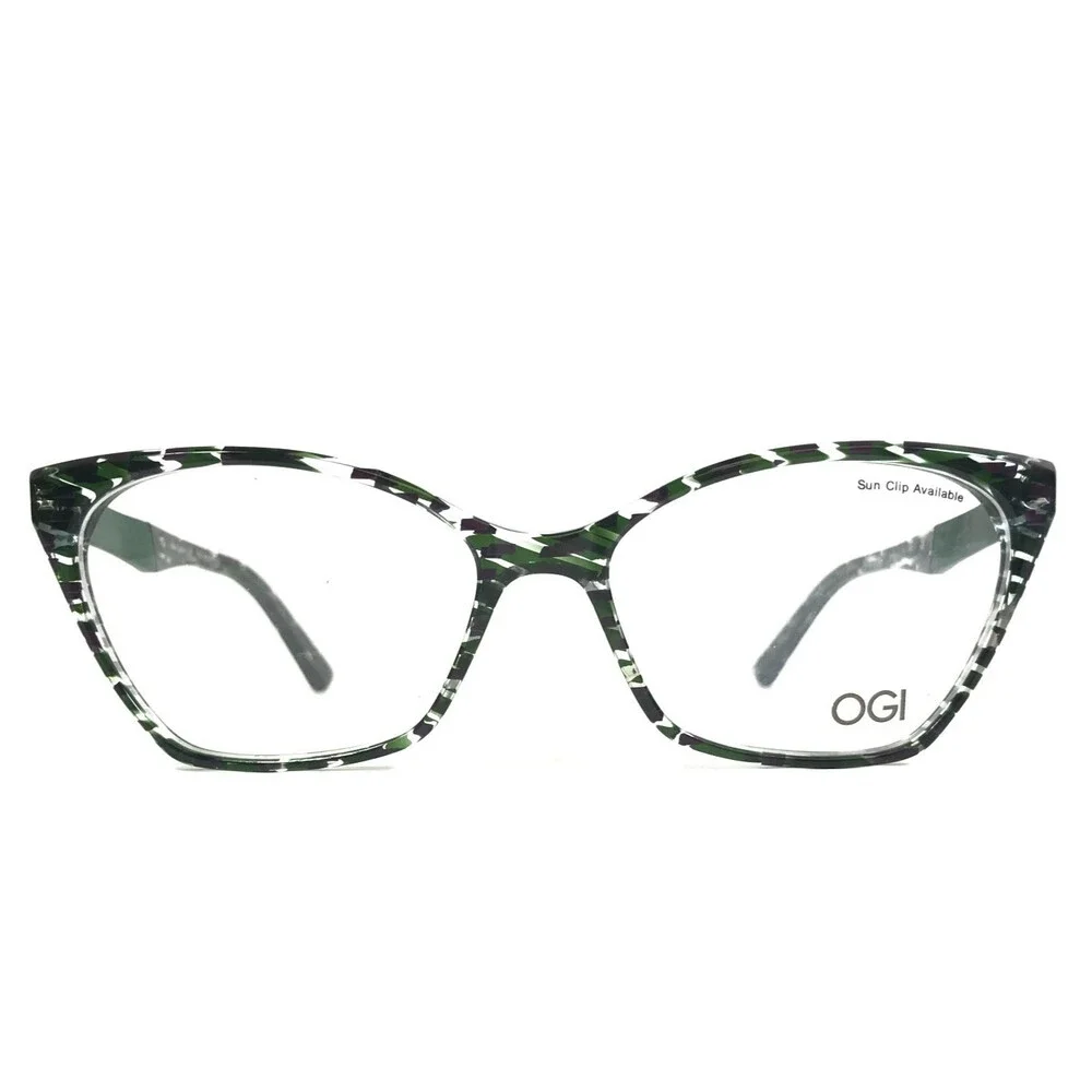 OGI Eyeglasses Frame EVOLUTION 9215/1839 Green Purple Confetti Cat Eye 54-16-140